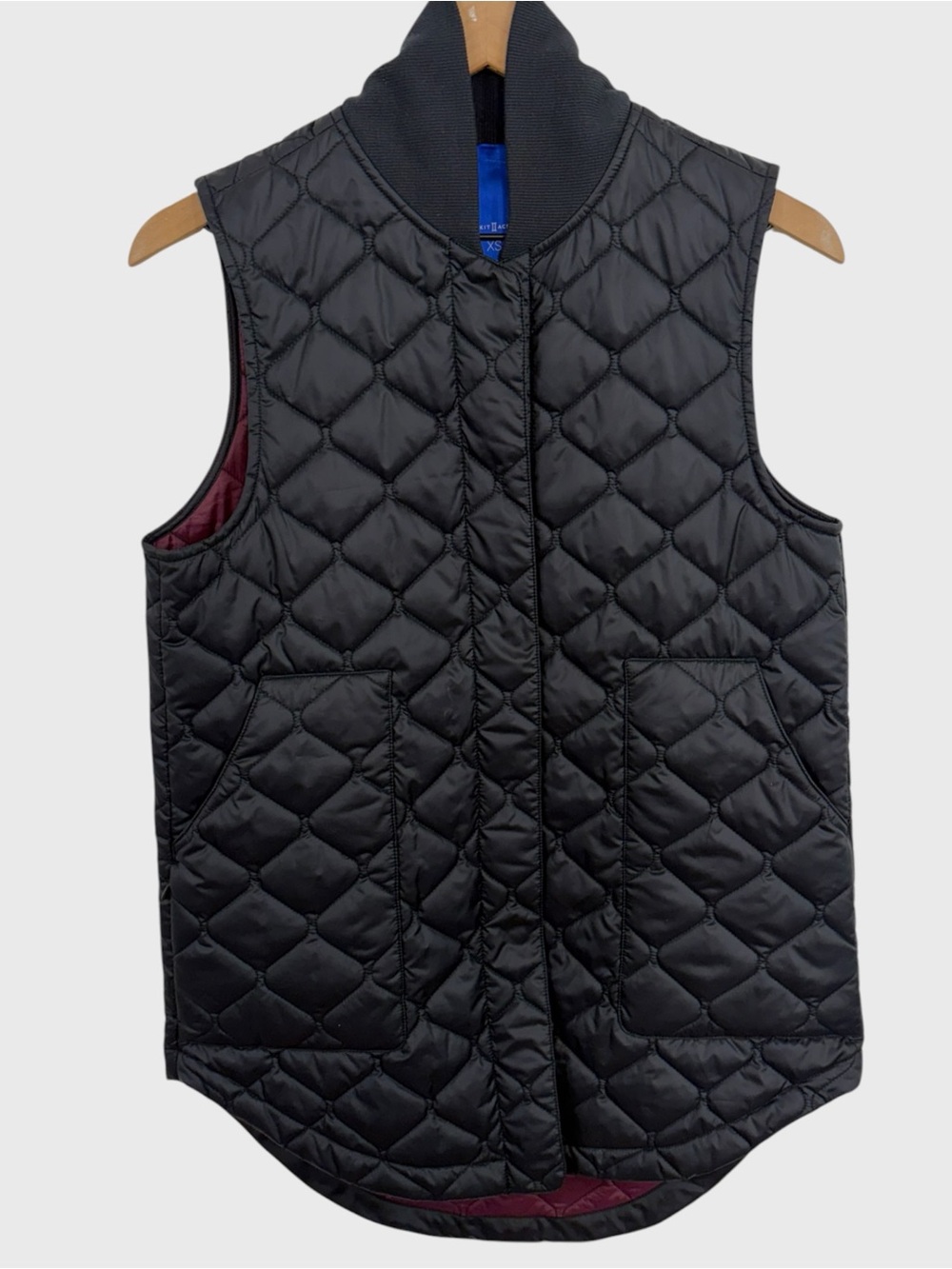 Kit and Ace Black Quilted Snap Front Puffer Vest Size XS